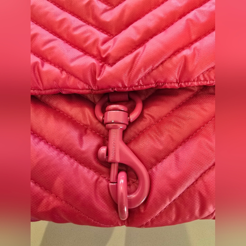 Rebecca Minkoff Edie Nylon Jumbo Flap Shoulder Bag Pink - Picture 4 of 13